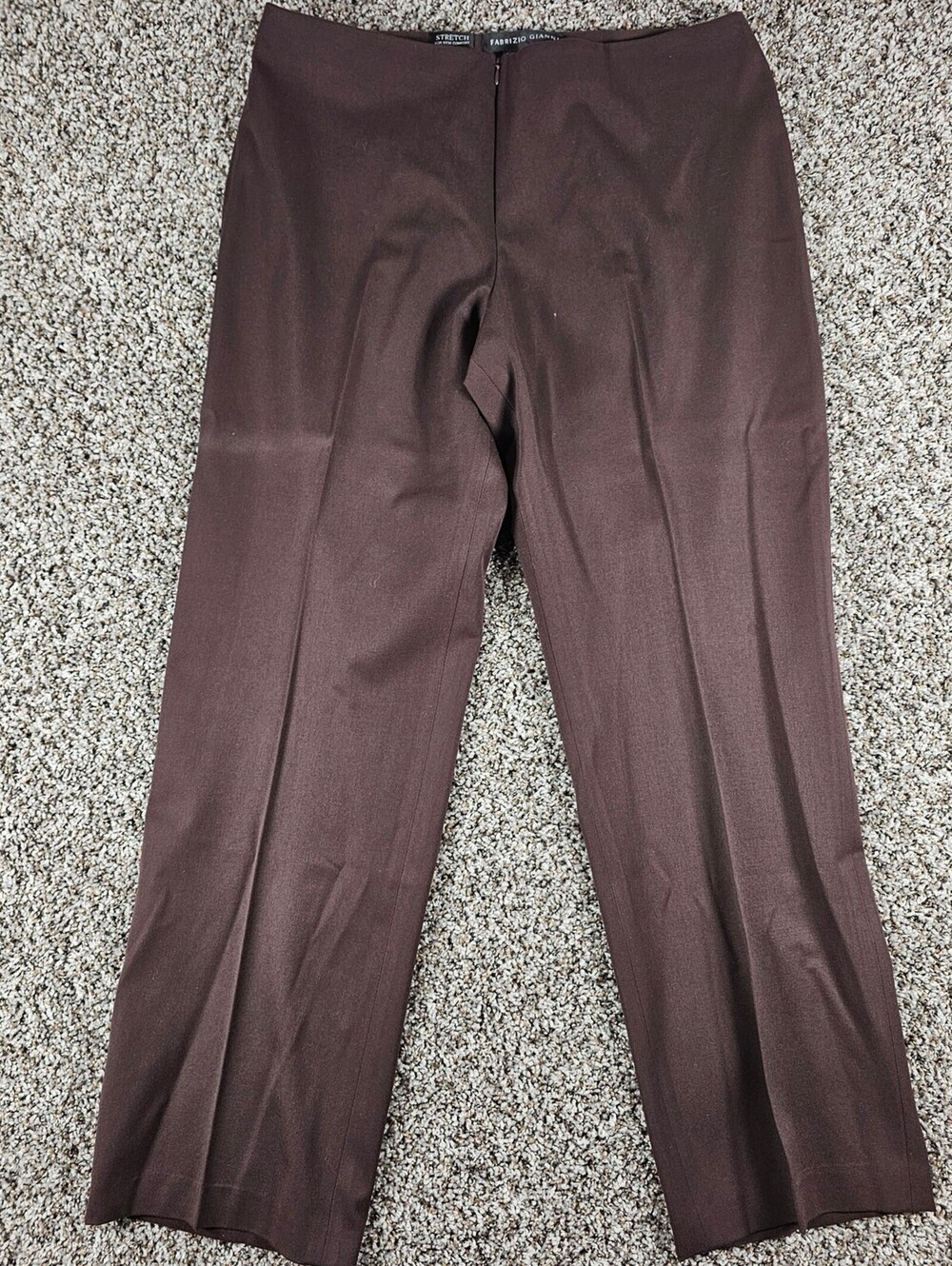 Fabrizio Gianni Womens Sz 16 Straight Leg Pull On Chino Dress Pants Brown